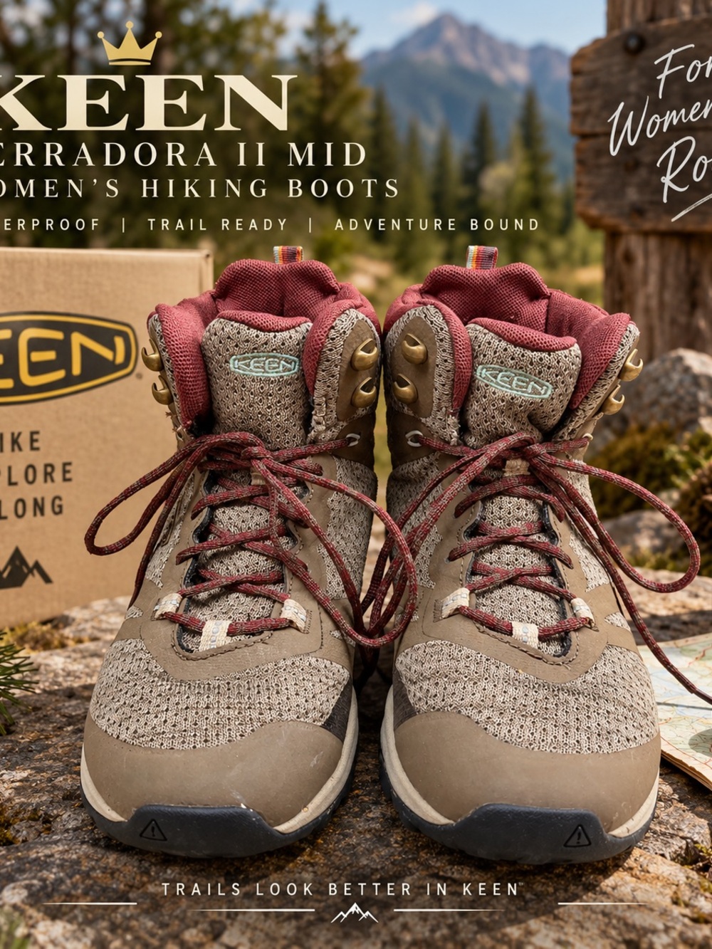 KEEN Terradora II Mid WP Women’s 8.5 Waterproof Hiking Boots Canteen